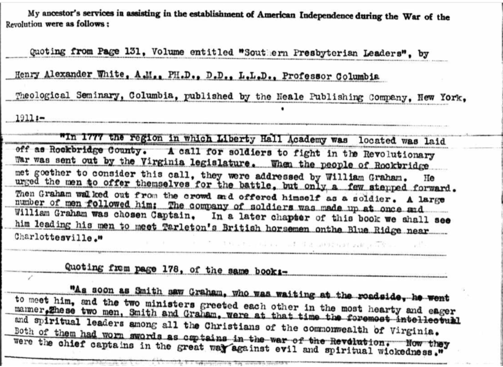 photocopy of form application with typed text.